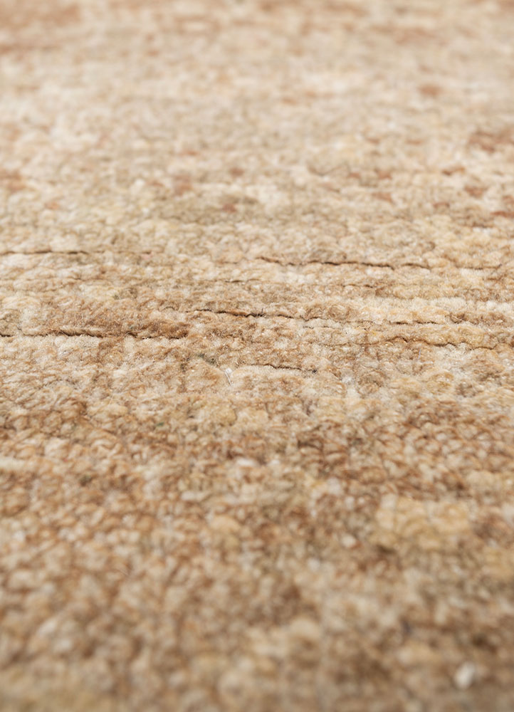 entropy ivory afghan wool and silk hand knotted Rug - CloseUp