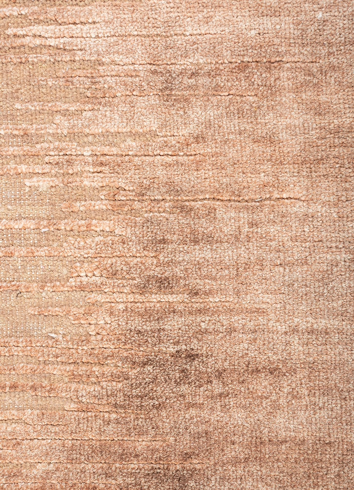hidden by kavi red and orange afghan wool and silk hand knotted Rug - CloseUp