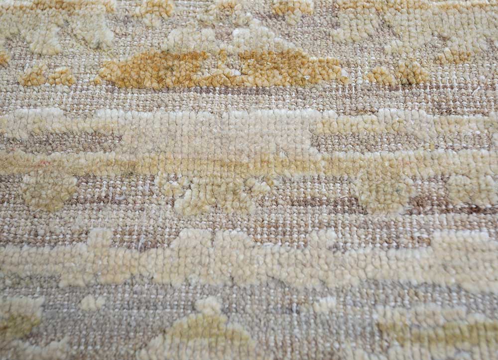 viscaya ivory afghan wool and silk hand knotted Rug - CloseUp