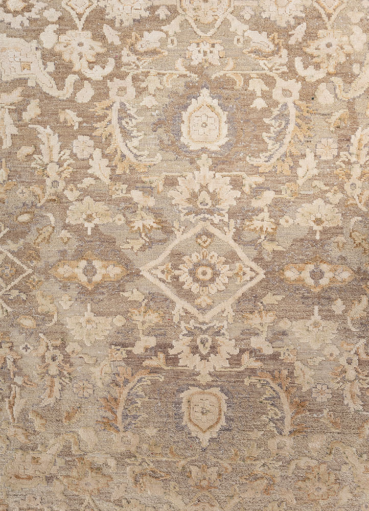 viscaya grey and black afghan wool and silk hand knotted Rug - CloseUp