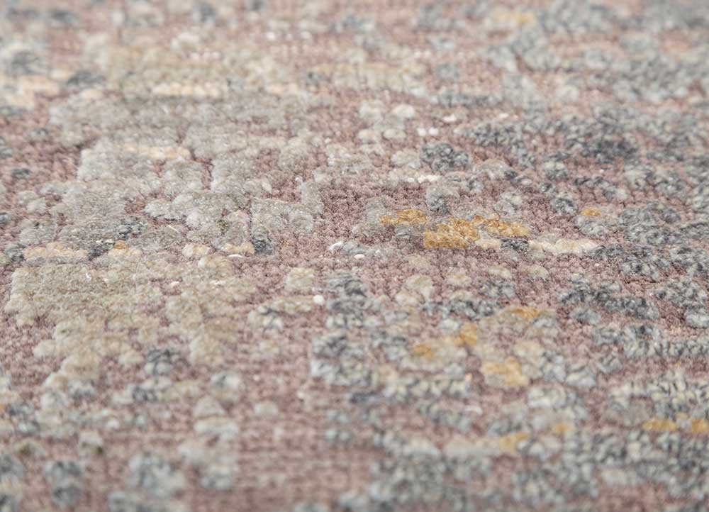 far east grey and black afghan wool and silk hand knotted Rug - CloseUp