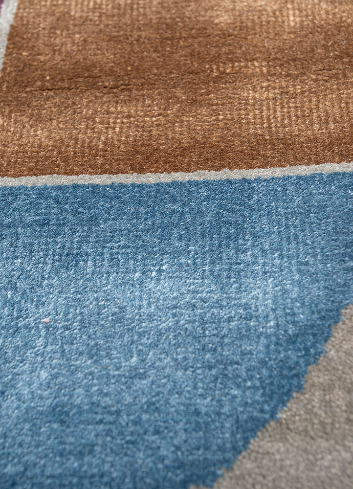 chaos theory by kavi multi wool and bamboo silk hand knotted Rug - CloseUp