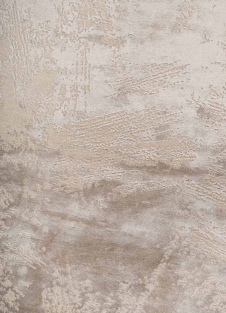 free verse by kavi ivory wool and bamboo silk hand knotted Rug - CloseUp