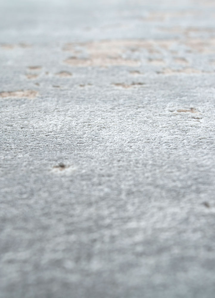 chaos theory by kavi grey and black wool and bamboo silk hand knotted Rug - CloseUp