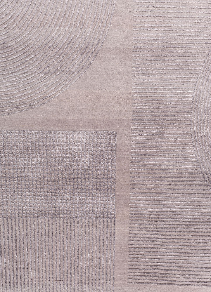 unfold by kavi red and orange wool and bamboo silk hand knotted Rug - CloseUp
