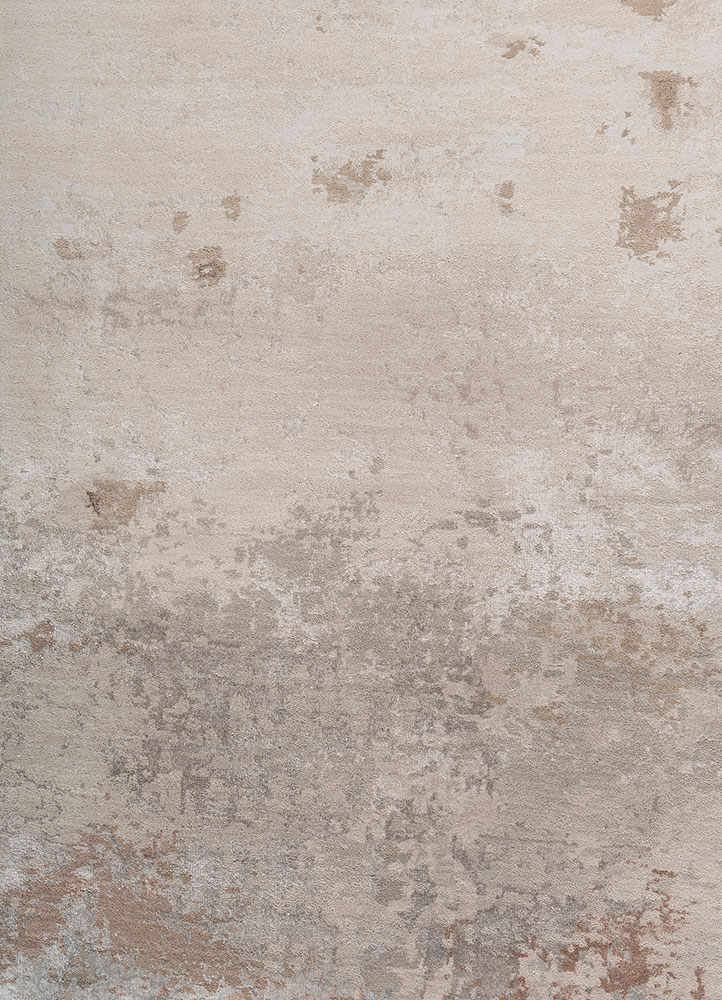 chaos theory by kavi ivory wool and bamboo silk hand knotted Rug - CloseUp