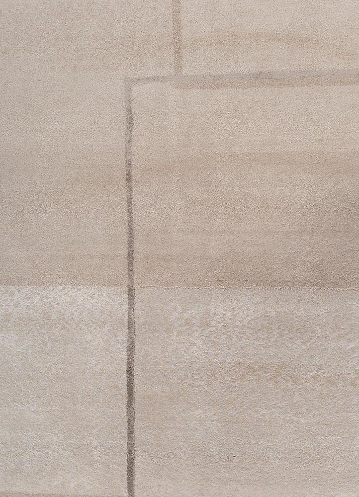 aakar by kavi ivory wool and bamboo silk hand knotted Rug - CloseUp