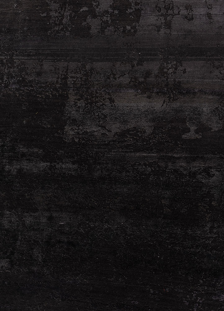 project error by kavi blue wool and bamboo silk hand knotted Rug - CloseUp