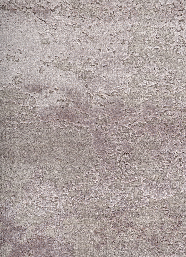 project error by kavi pink and purple wool and bamboo silk hand knotted Rug - CloseUp