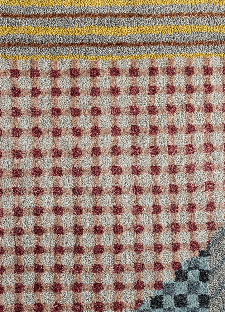 chaos theory by kavi grey and black wool and bamboo silk hand knotted Rug - CloseUp
