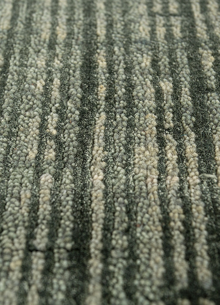 project error by kavi green wool and bamboo silk hand knotted Rug - CloseUp