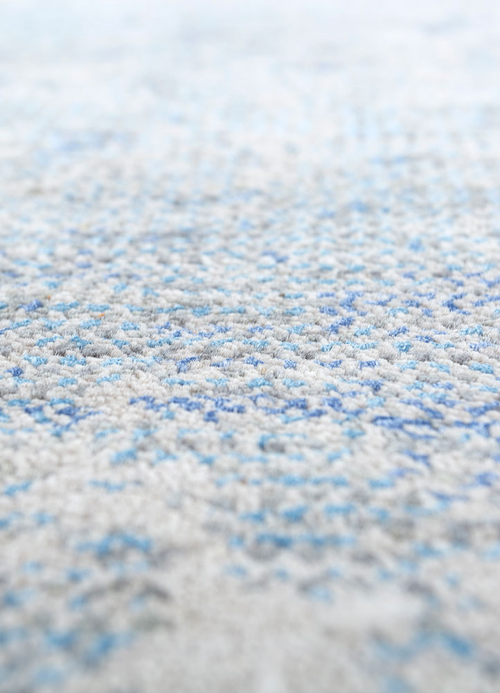 afterglow by kavi grey and black wool and bamboo silk hand knotted Rug - CloseUp