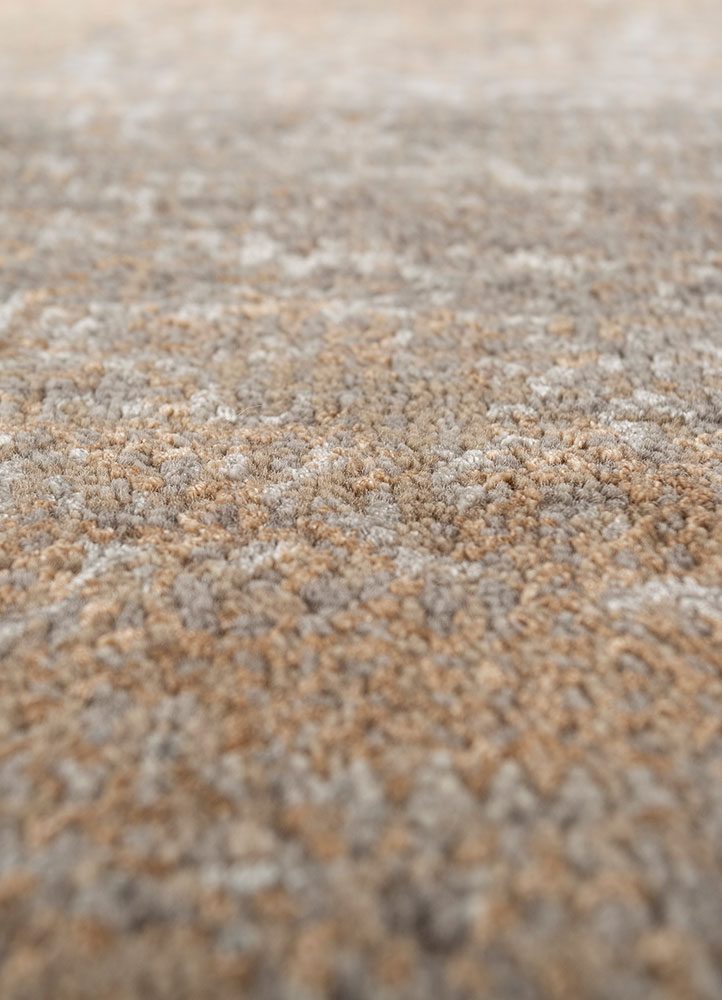 afterglow by kavi grey and black wool and bamboo silk hand knotted Rug - CloseUp