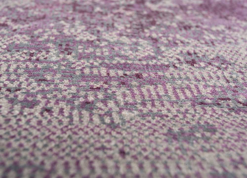 afterglow by kavi grey and black wool and bamboo silk hand knotted Rug - CloseUp