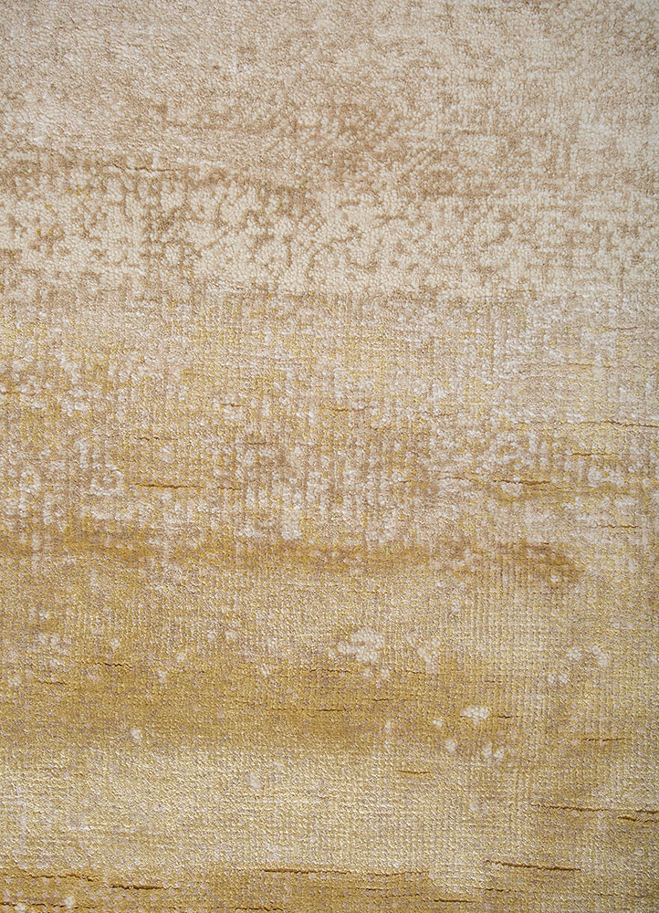 afterglow by kavi green wool and bamboo silk hand knotted Rug - CloseUp