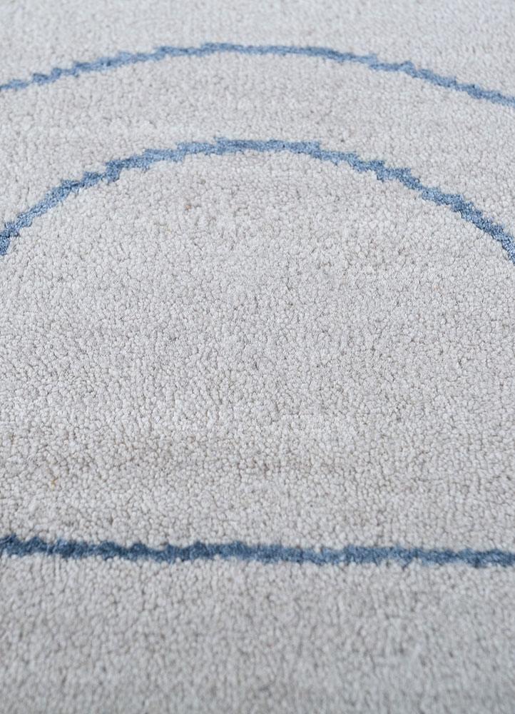 chaos theory by kavi grey and black wool and bamboo silk hand knotted Rug - CloseUp