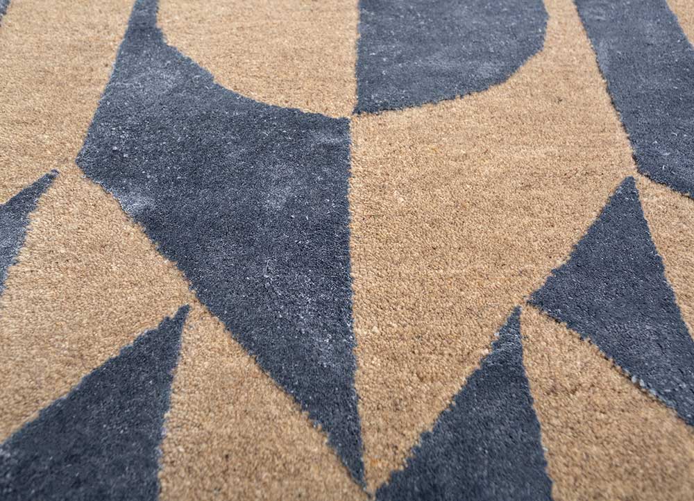 aakar by kavi beige and brown wool and bamboo silk hand knotted Rug - CloseUp