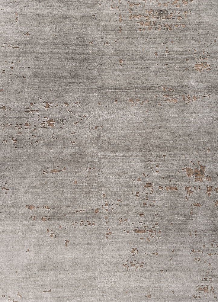 aprezo grey and black tencil hand knotted Rug - CloseUp