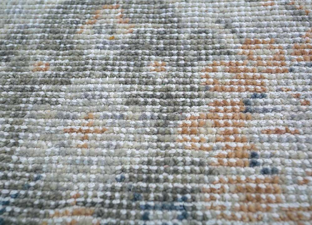 erbe grey and black wool hand knotted Rug - CloseUp