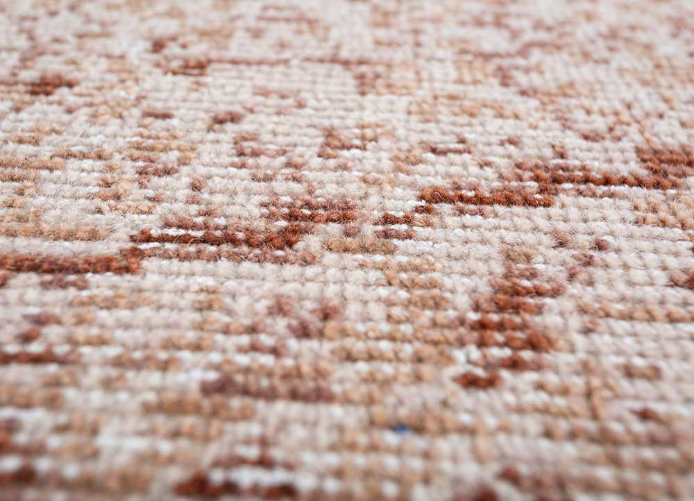 erbe red and orange wool hand knotted Rug - CloseUp