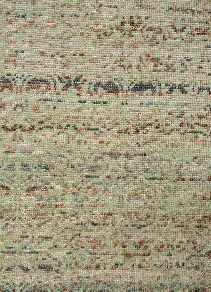 erbe blue wool hand knotted Rug - CloseUp