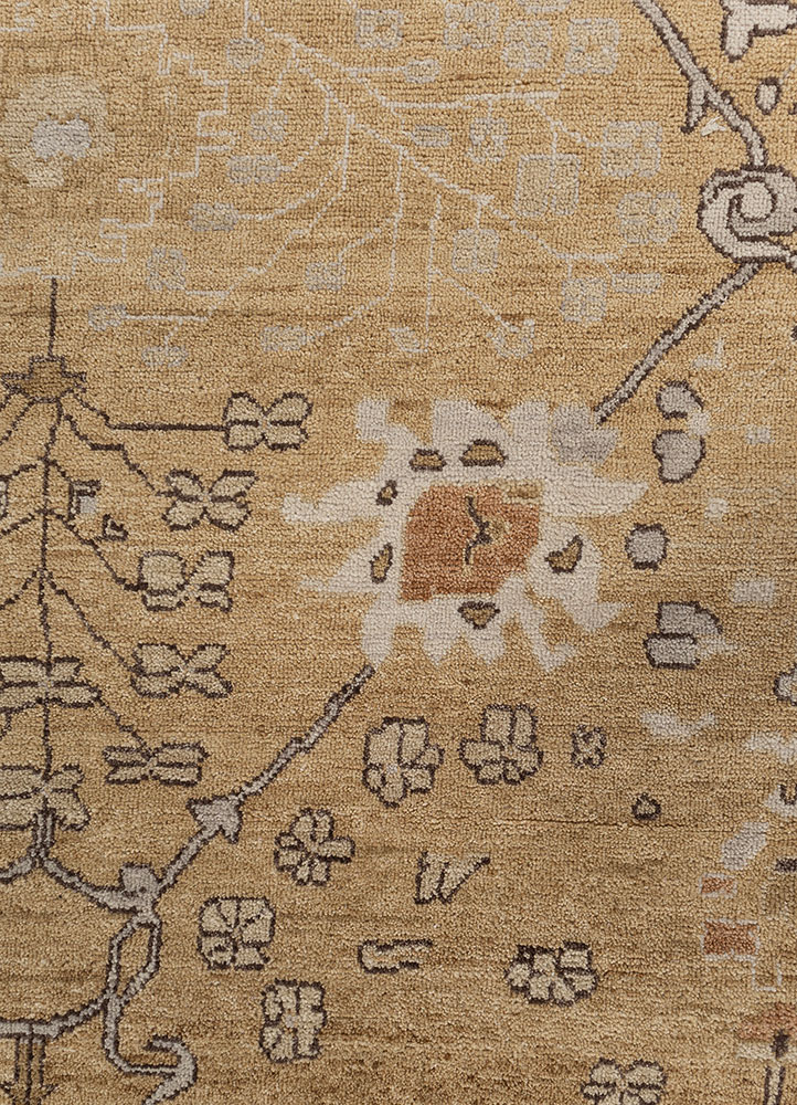 savana grey and black wool hand knotted Rug - CloseUp