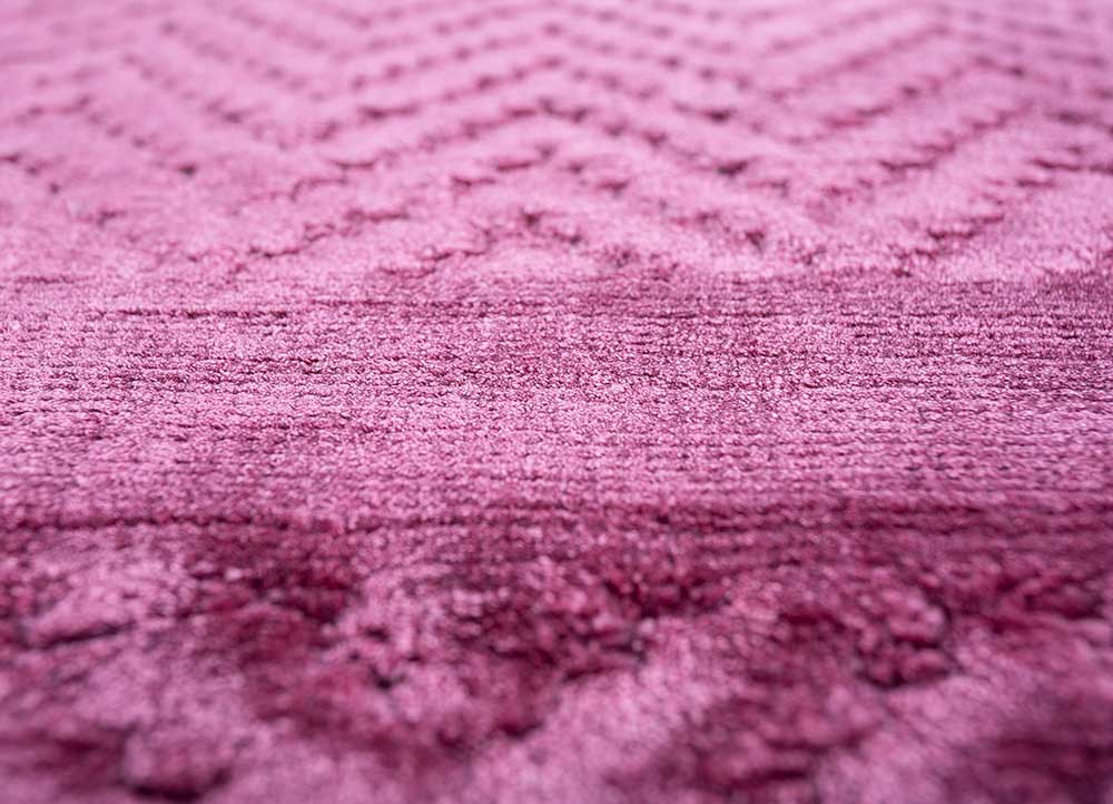 basis pink and purple bamboo silk hand loom Rug - CloseUp
