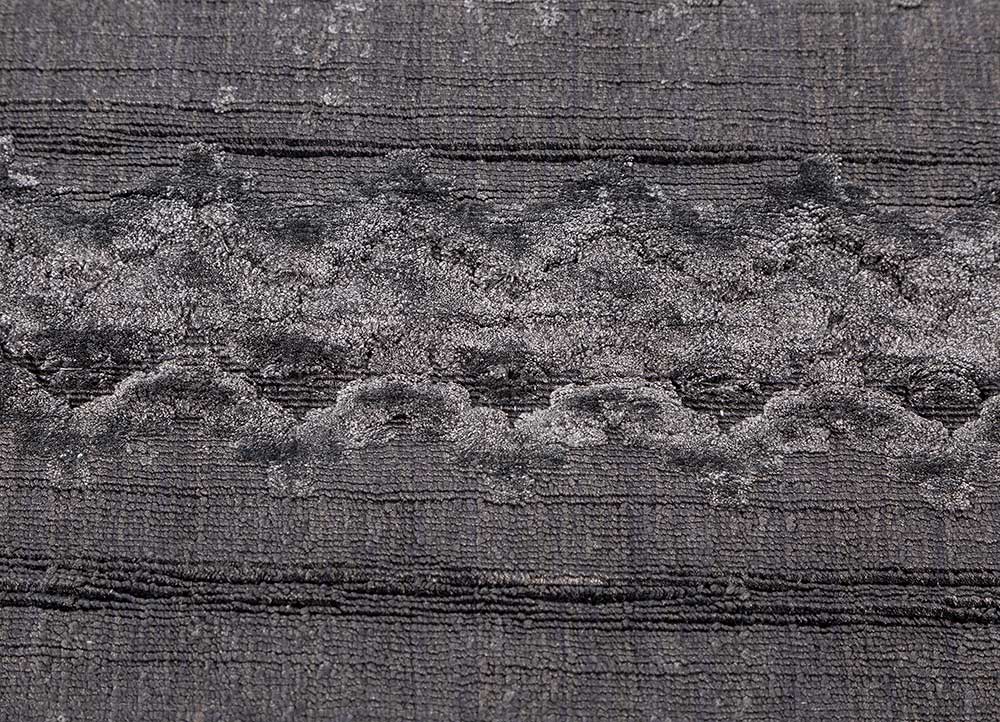 basis blue bamboo silk hand loom Rug - CloseUp