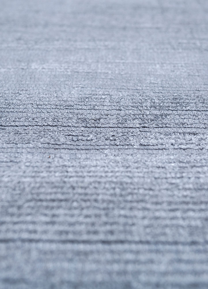 saga blue bamboo silk hand loom Rug - CloseUp