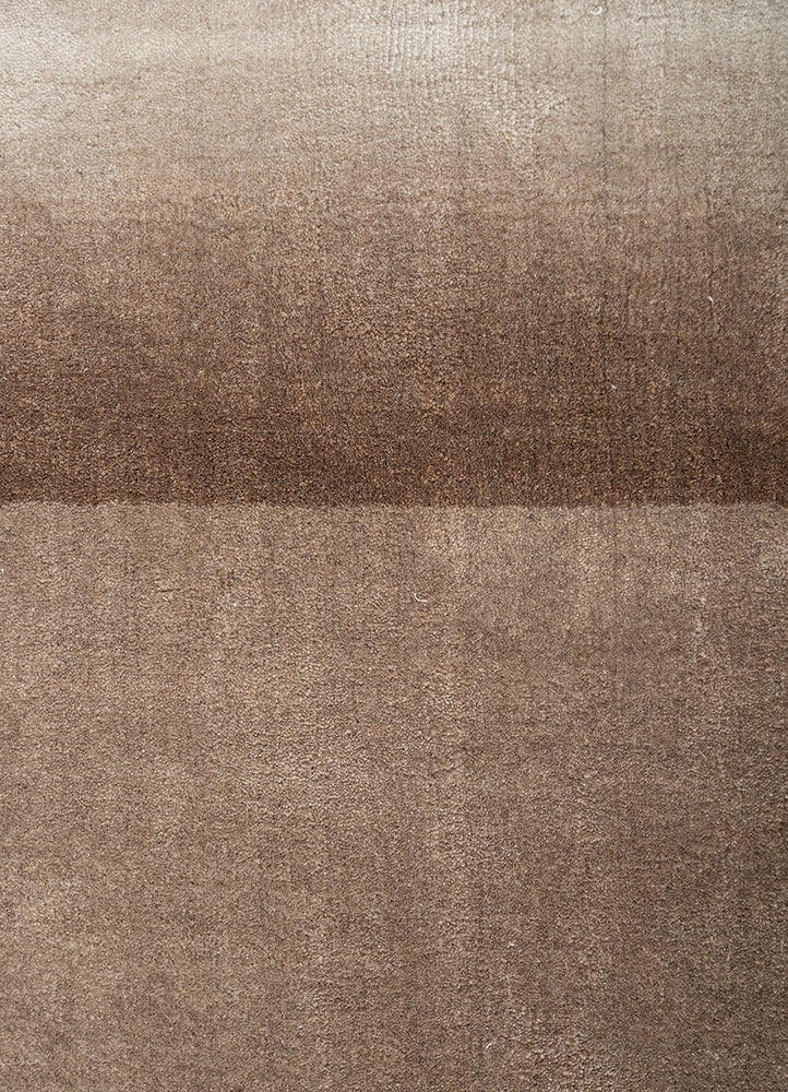 jean beige and brown nylon hand loom Rug - CloseUp