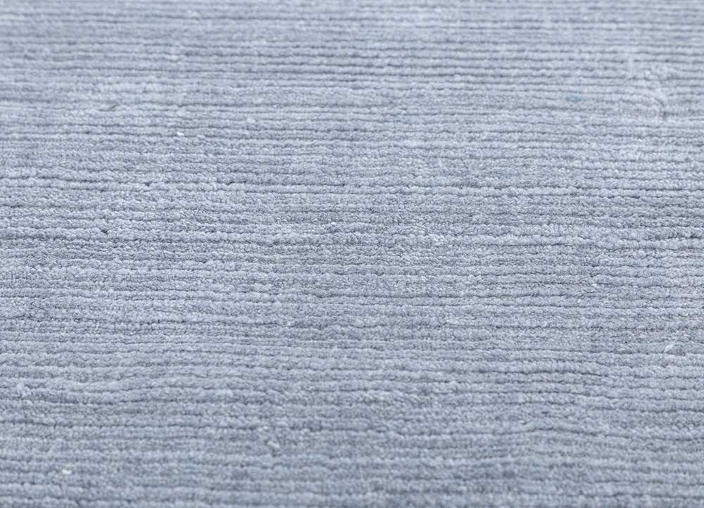 basis blue polyester hand loom Rug - CloseUp