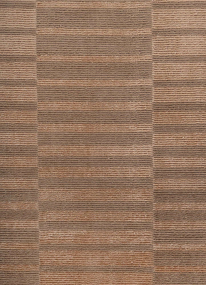 saga beige and brown polyester hand loom Rug - CloseUp
