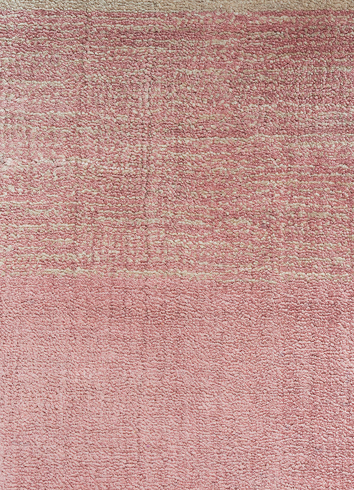 basis pink and purple viscose hand loom Rug - CloseUp