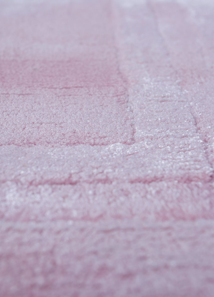 basis pink and purple viscose hand loom Rug - CloseUp