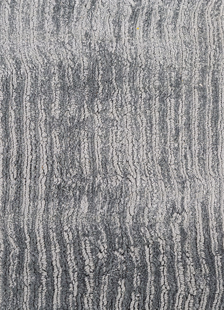 basis blue viscose hand loom Rug - CloseUp