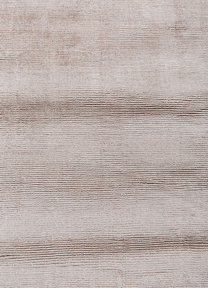 basis beige and brown viscose hand loom Rug - CloseUp