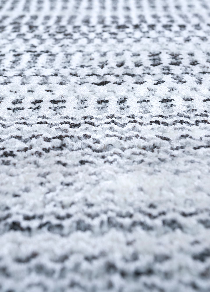konstrukt beige and brown wool and bamboo silk hand loom Rug - CloseUp