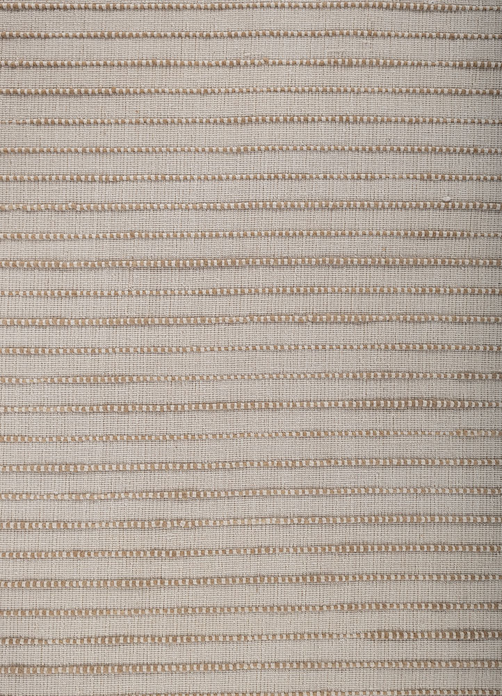 saga ivory wool and bamboo silk hand loom Rug - CloseUp