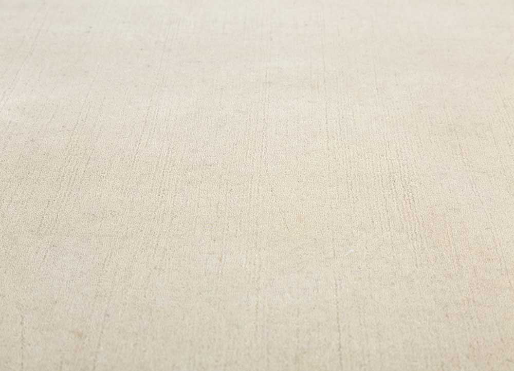 konstrukt ivory wool and bamboo silk hand loom Rug - CloseUp