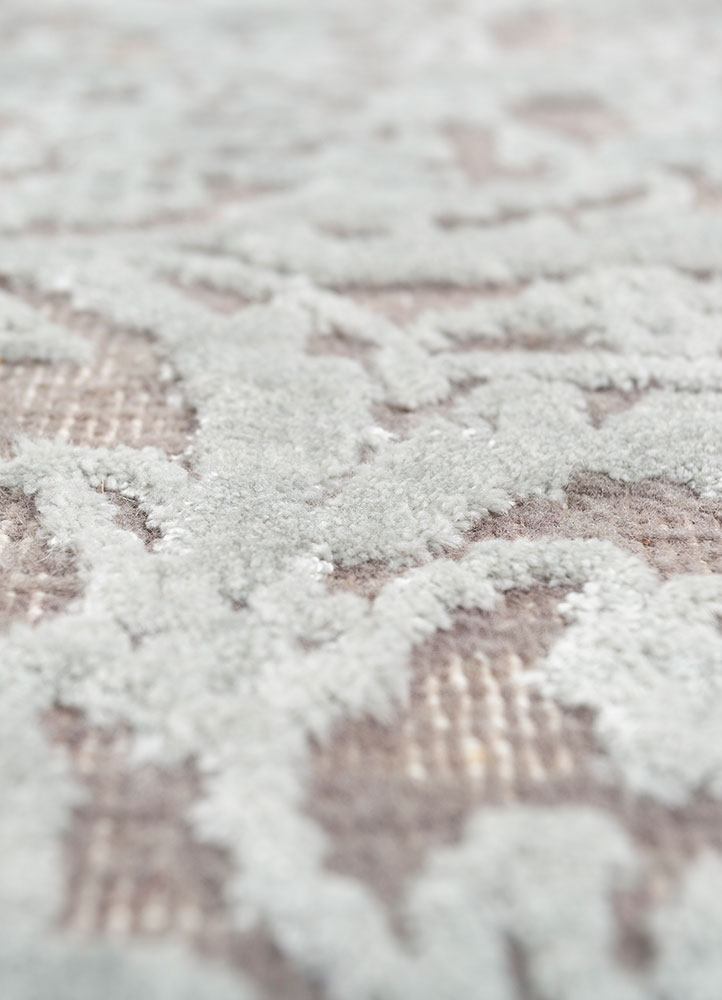 konstrukt blue wool and bamboo silk hand loom Rug - CloseUp