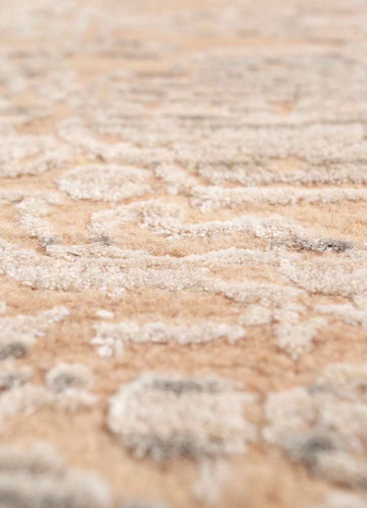 konstrukt red and orange wool and bamboo silk hand loom Rug - CloseUp