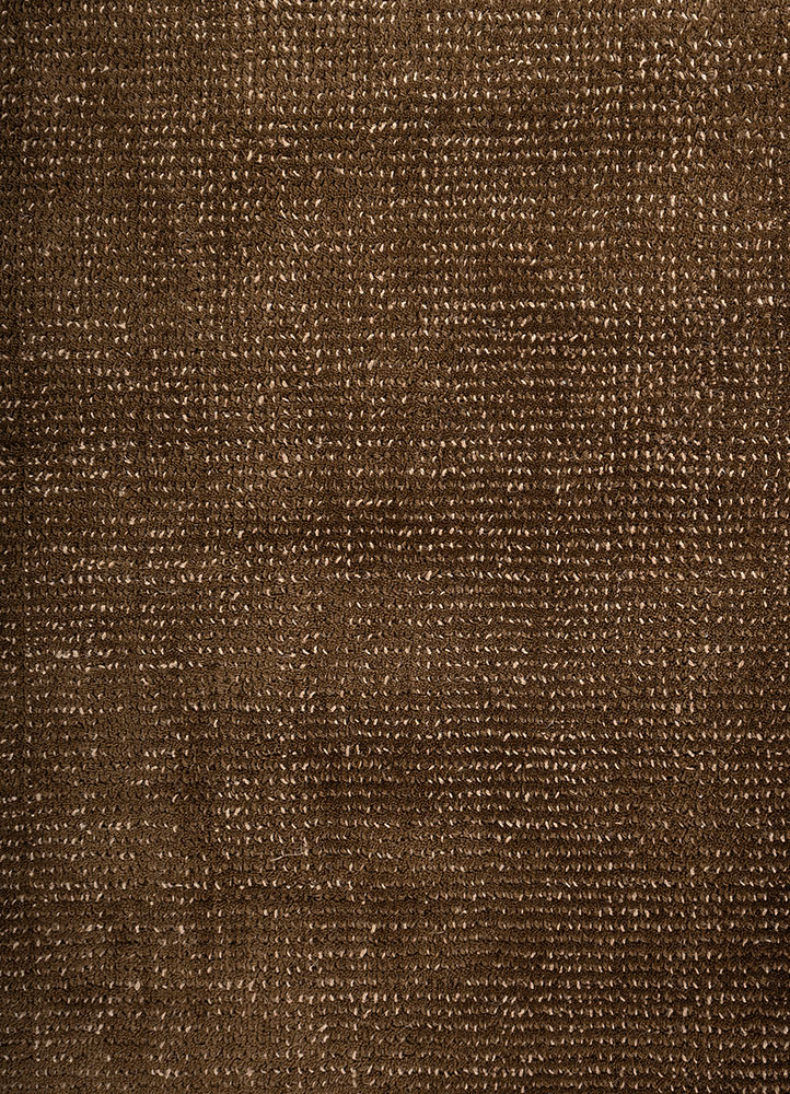 saga beige and brown wool hand loom Rug - CloseUp