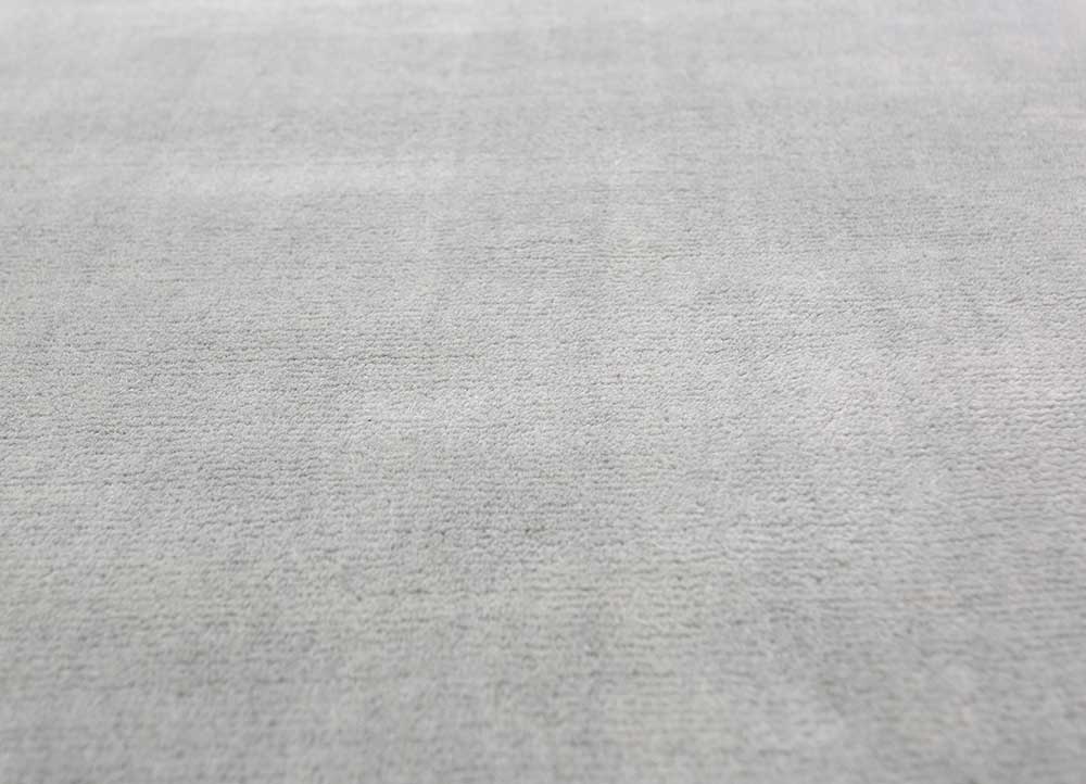 basis blue wool hand loom Rug - CloseUp