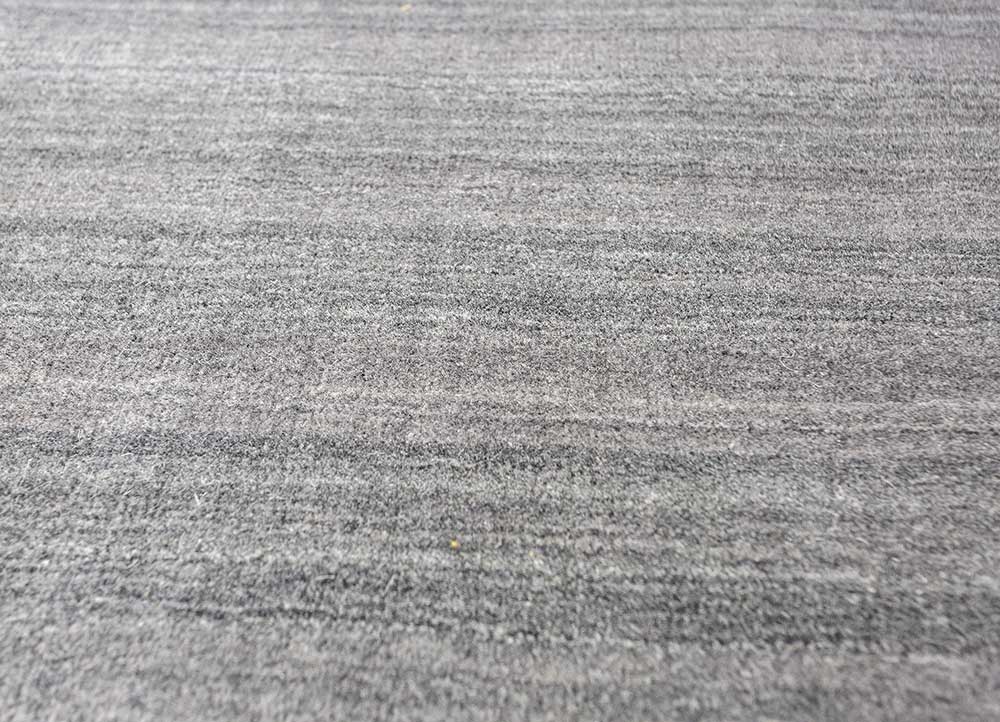 basis blue wool hand loom Rug - CloseUp
