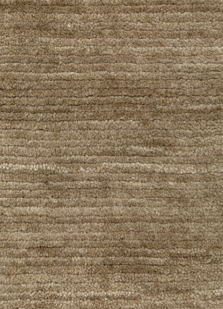 basis beige and brown wool hand loom Rug - CloseUp