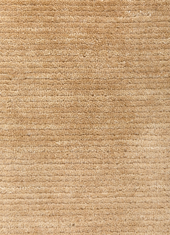 basis beige and brown wool hand loom Rug - CloseUp