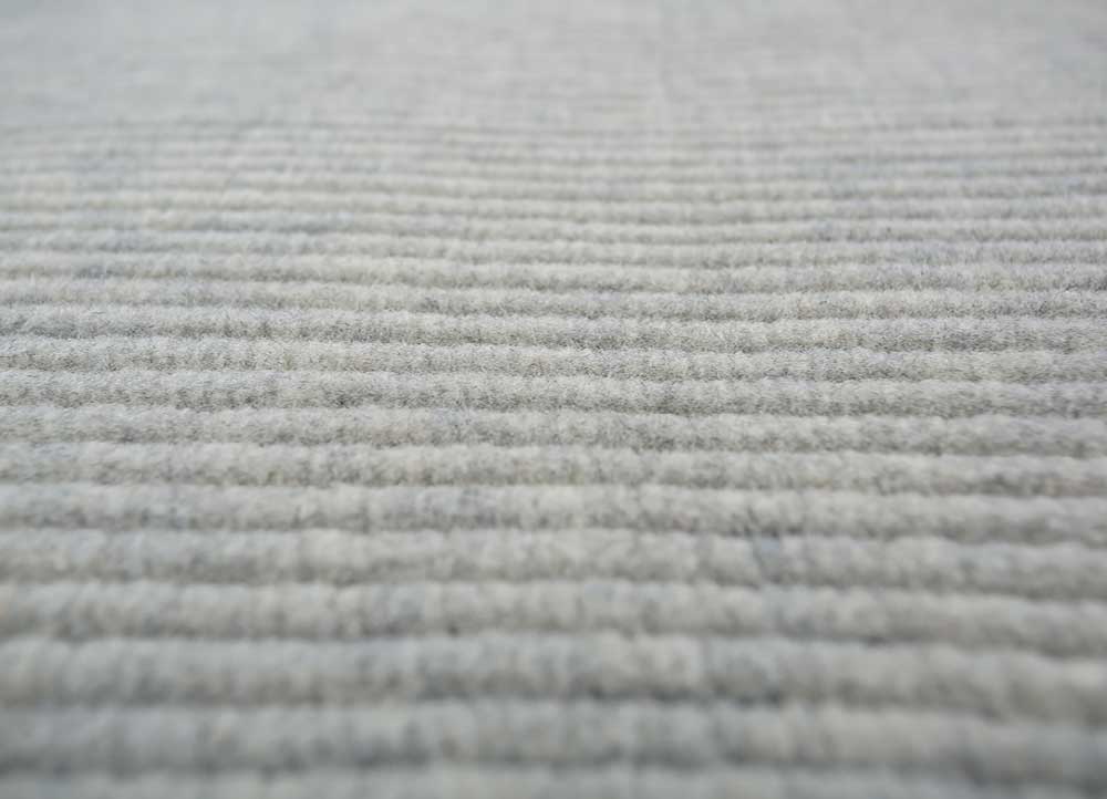 jean blue wool hand loom Rug - CloseUp