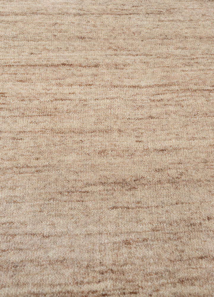 saga beige and brown wool hand loom Rug - CloseUp
