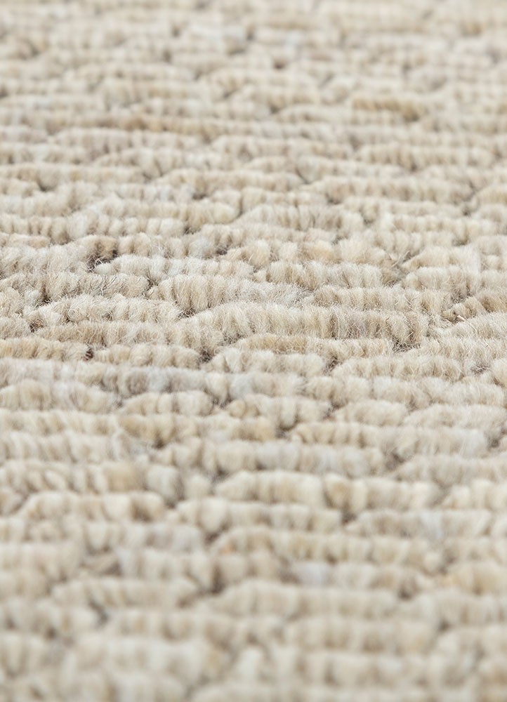 basis green wool hand loom Rug - CloseUp