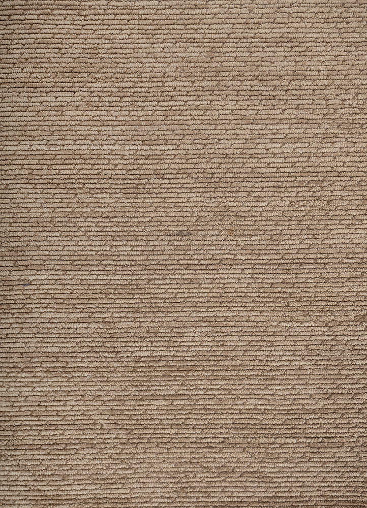 basis beige and brown wool hand loom Rug - CloseUp
